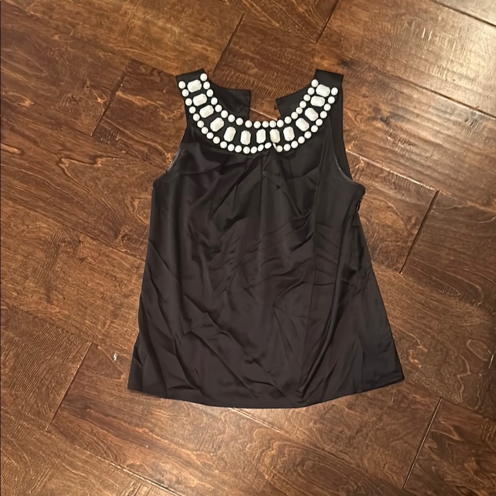 The Limited Black Embellished Sleeveless Tank Top